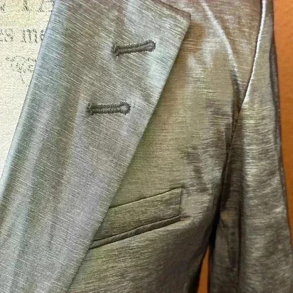 House Of Harlowe 1960 Dark Silver Fitted And Cropped Jacket Medium EUC! - Picture 8 of 10